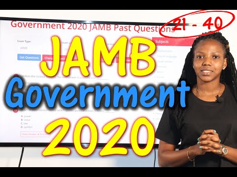 JAMB CBT Government 2020 Past Questions 21 - 40