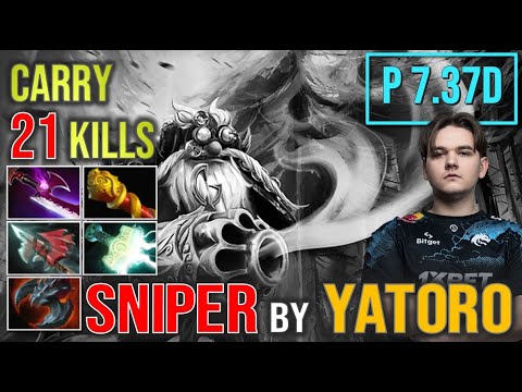 Yatoro's Sniper 🎯: 21 Kills of Unstoppable Carry Power! 💥 #gameplay4k #patch737d #fullgame #dota2