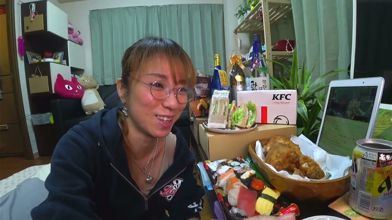 【生配信】お寿司とケンタッキーで晩酌しても良いですか／食べる呑む／酒と雑談／ライブ配信／生放送／たまに猫の優😸