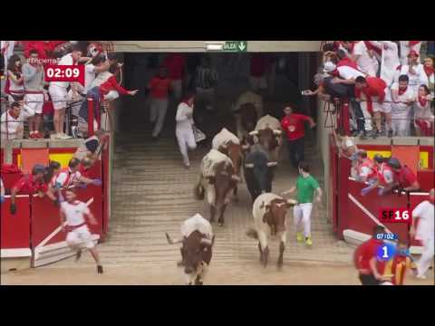 Tercer encierro San Fermin 2016 - José Escolar- HD.