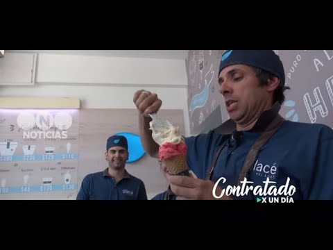 Roberto Funes Ugarte TRIED HIMSELF AS AN ICE CREAM MAKER #HiredXunDía - Telefe News