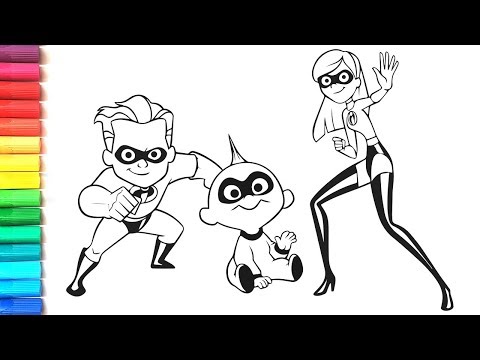 INCREDIBLES 2 Coloring Pages for kids | Coloring Violet Flash Jack | ART BEAR