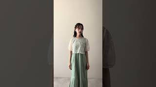 グリーンのフラワーコードマーメイドドレス 動画