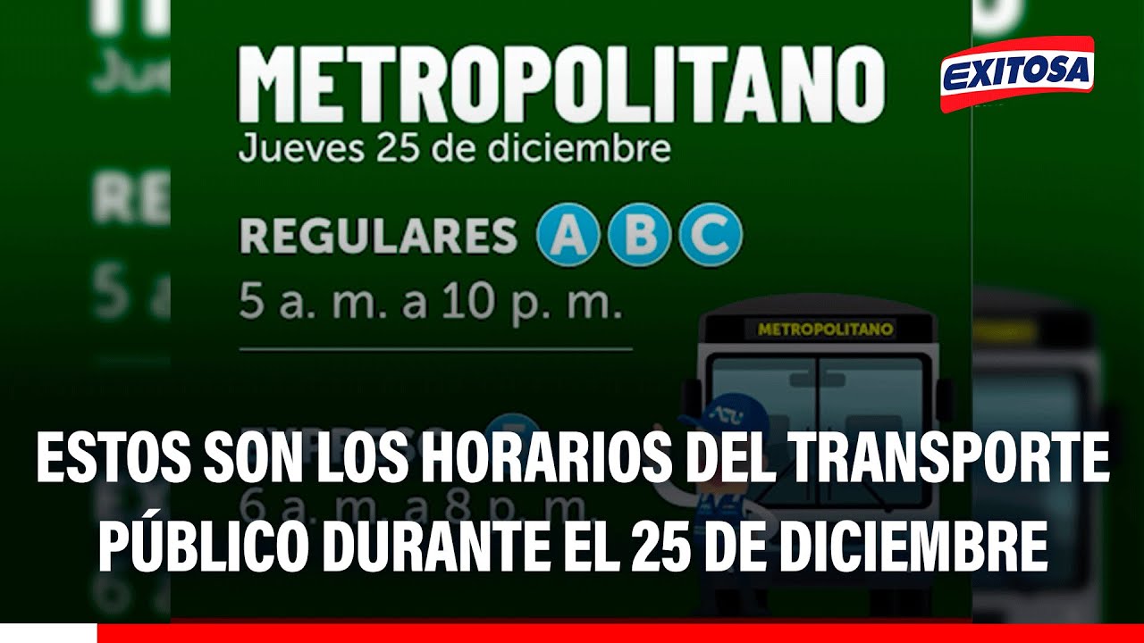 🔴🔵 Navidad 2025: Estos son los horarios del transporte público durante el 25 de diciembre