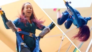 Learning to do a backflip on a trampoline! (Eden&#39;s Adventures)