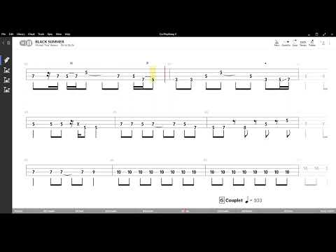 BLACK SUMMER ( Red Hot Chili Peppers ) ,Tablatura e base Senza Basso - Backing bass track - NO BASS
