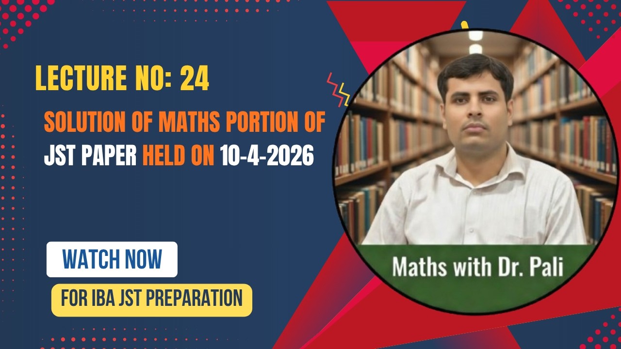 Solution of JST Paper held on 10-4-2026 (Maths Portion)