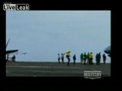 cable on aircraft carrier snaps great footage