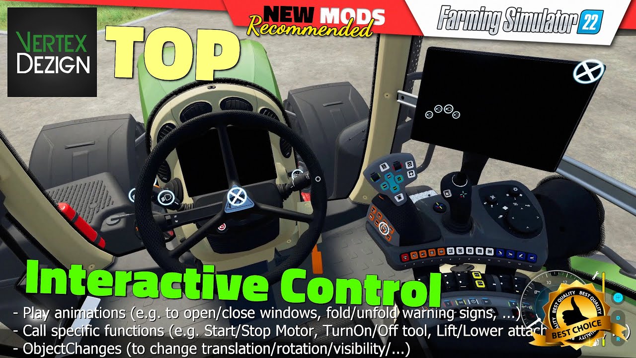 FS22 ★ TOP ★ Interactive Control (by Vertex Dezign) - Farming Simulator 22 New Mods Review 2K60