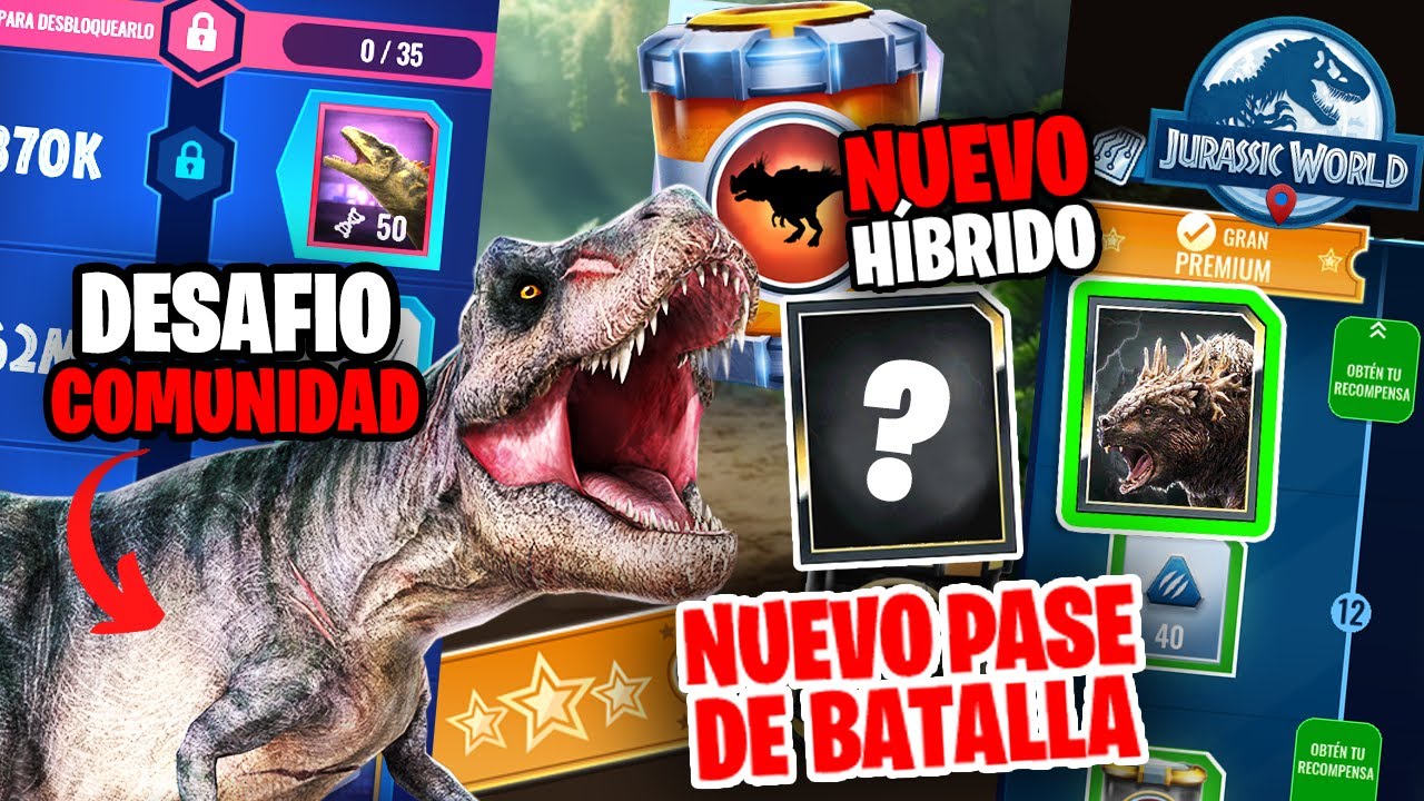 Se ACERCA NUEVO DINOSAURIO, NUEVO PASE, EVENTO COMUNITARIO y CALENDARIO Jurassic World Alive
