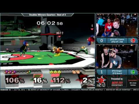 Rubicon 12 - OP | Lanceinthepants & OP | RiK vs. Ginger & Beach - SSBM - Doubles Winners Quarters