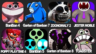 Garten of Banban 5-6-7-8 New Bosses: Mutant Bittergiggle,Zoonomaly Mobile,Poppy Playtime Chapter 4