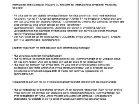 Terrorism och juridik - slutuppgift