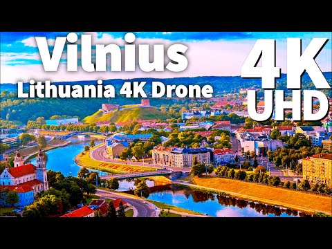 Vilnius Lithuania in 4K ULTRA HD HDR Drone