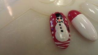 SNOWMAN DESIGN SIMPLE NAIL TUTORIALS