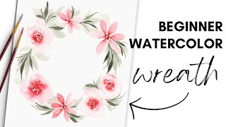 EASY Watercolor Floral Wreath Tutorial | Step by Step