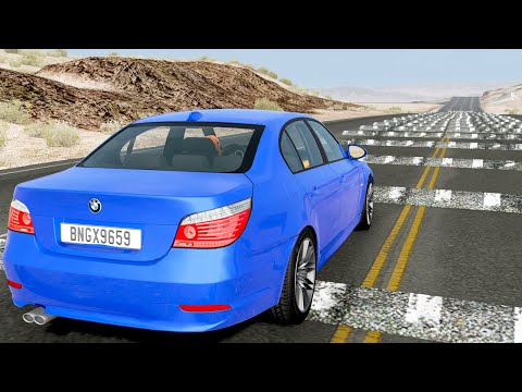 100+ Consecutive Speed Bumps High Speed Testing - BeamNG.Drive