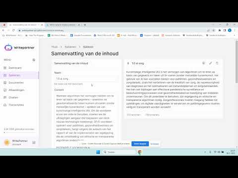 Hoe maak ik een samenvatting met 1 klik? l Writepartner.ai