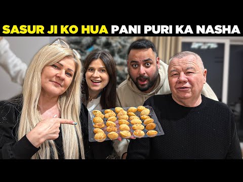 Foreigner Sasur Tries Indian Pani Puri (Golgappe)