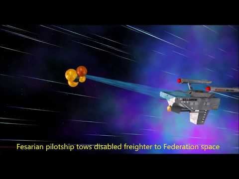 Fesarian Pilot Ship tows Freighter