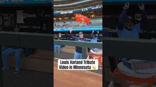 Louis Varland receives a tribute video in his return back to Saint Paul ???? #MLB #BlueJays #Minnesota