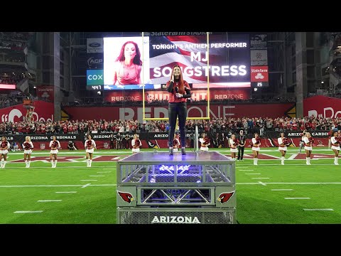 MJ Songstress sings the National Anthem for the Arizona Cardinals Monday Night Football