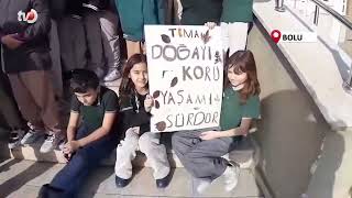 Mudurnu’da Öğrenciler Erozyon Farkındalığı İçin Yürüdü