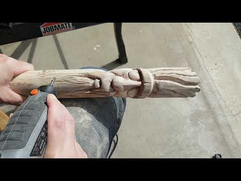 CARVING A WALKING STICK / WALKING STAFF