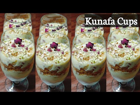 Perfect Kunafa Cups Recipe without oven |Easy Dessert | Kunafa Dessert With Simple Ingredients #eid