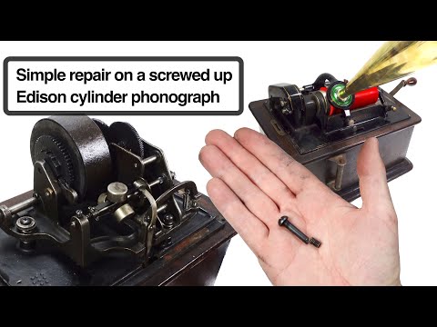 My oldest repair yet... on the Edison cylinder phonograph