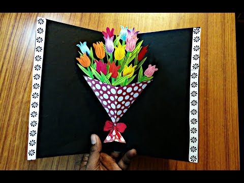 DIY Flower Bouquet Pop up Card-Paper Crafts-Handmade Craft- Mother’s Day card!