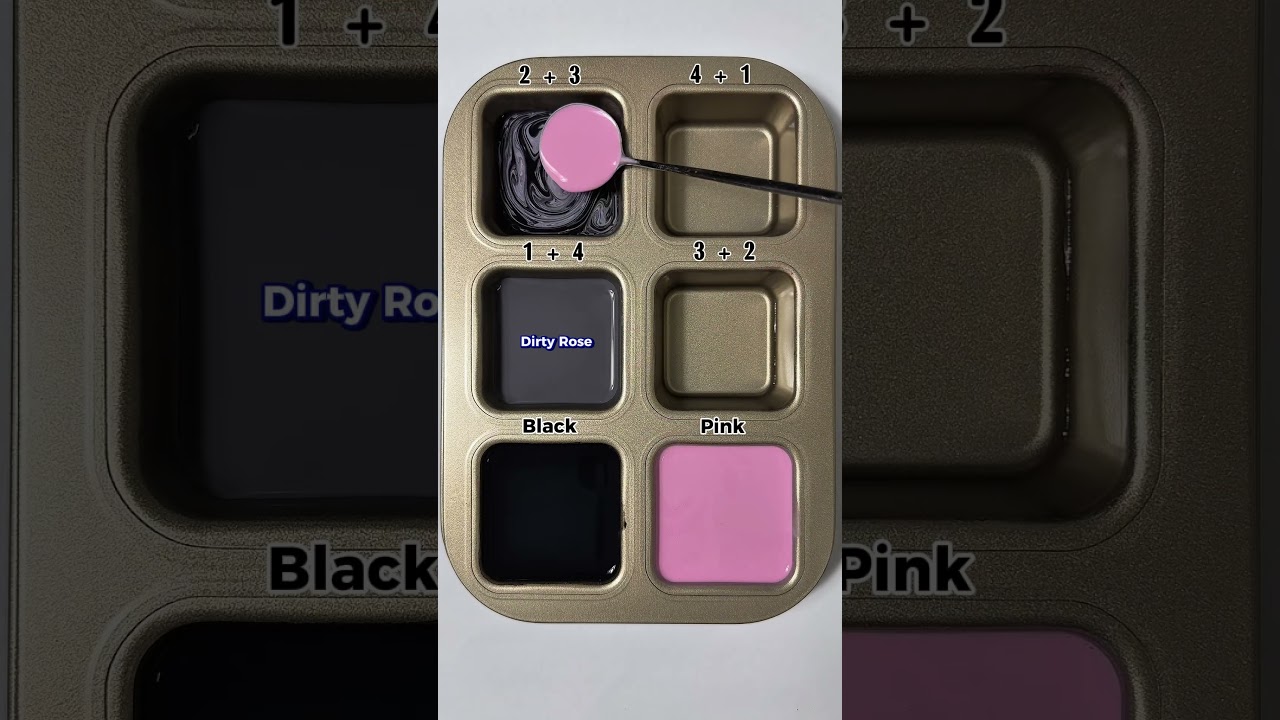 black + pink #colormixing #satisfying