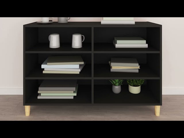 Vidéo teaser pour 806032 vidaXL Sideboard Black 103,5x35x70 cm Engineered Wood