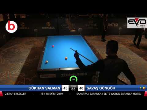 GÖKHAN SALMAN & SAVAŞ GÜNGÖR Bilardo Maçı - 2019 TÜRKİYE ŞAMPİYONASI 2.ETAP-FİNAL 1/16