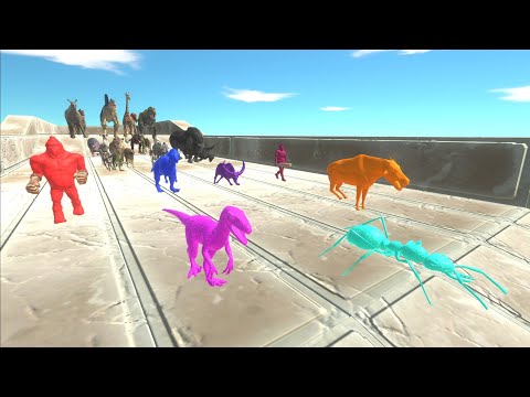 Race to eat RANDOM NEON TEAM - Animal Revolt Battle Simulator