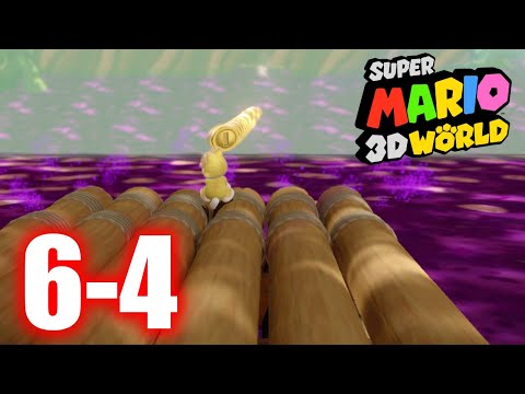 Super Mario 3D World - 6-4 Deep Jungle Drift - All Stars & Stamp 100% Gameplay Walkthrough