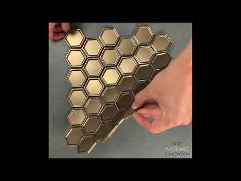 The Mosaic Factory Barcelona mozaïektegel hexagon 5,1x5,9cm - Bronze Metalic