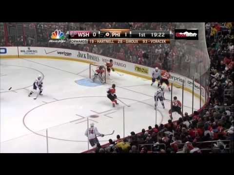 Claude Giroux goal 1-0 Feb 27 2013 Washington Capitals vs Philadelphia Flyers NHL Hockey