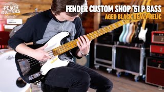 Video thumbnail for No Talking...Just Tones | Fender Custom Shop LTD '51 P Bass Heavy Relic Aged Black by Peach Guitars
