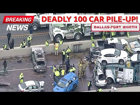 LIVE : Deadly 100 Car Wreck Pile-Up Accident At Dallas Fort Worth 35th 28 St | USA | #GNNTVTelugu