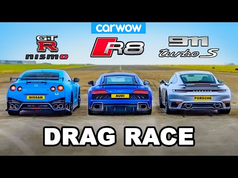 GT-R NISMO v 911 Turbo S v R8 - DRAG RACE