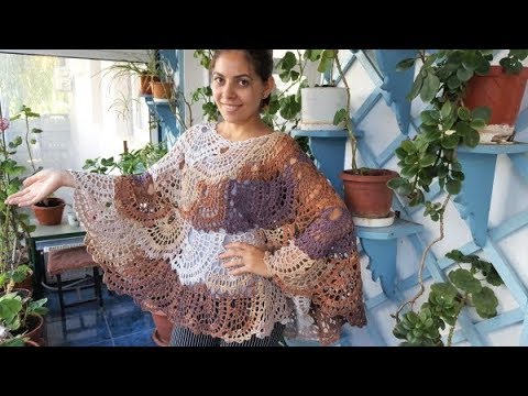 Cum crosetam poncho evantai - PARTEA I / Tutorial pas cu pas ( Subtittle English symbols)