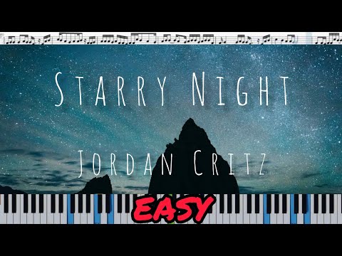 Jordan Critz - Starry Night (кавер на пианино + ноты) easy