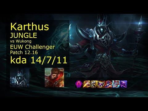 Karthus Jungle vs Wukong - EUW Challenger 14/7/11 Patch 12.16 Gameplay