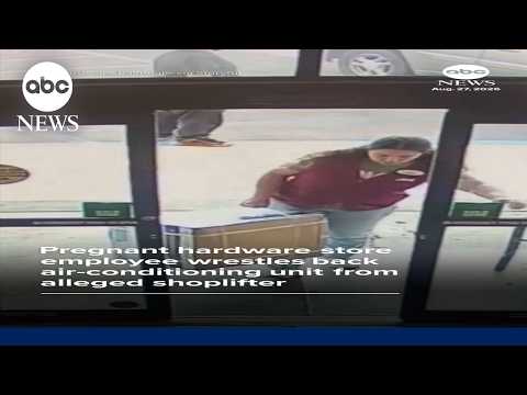 Pregnant hardware store worker takes back AC unit from alleged shoplifter