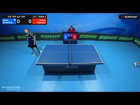12:00 Denys Shcherbak 3-1 Mykola Halynskyi 20.04.2023 TT Euro.Cup Ukraine Star. Table 3
