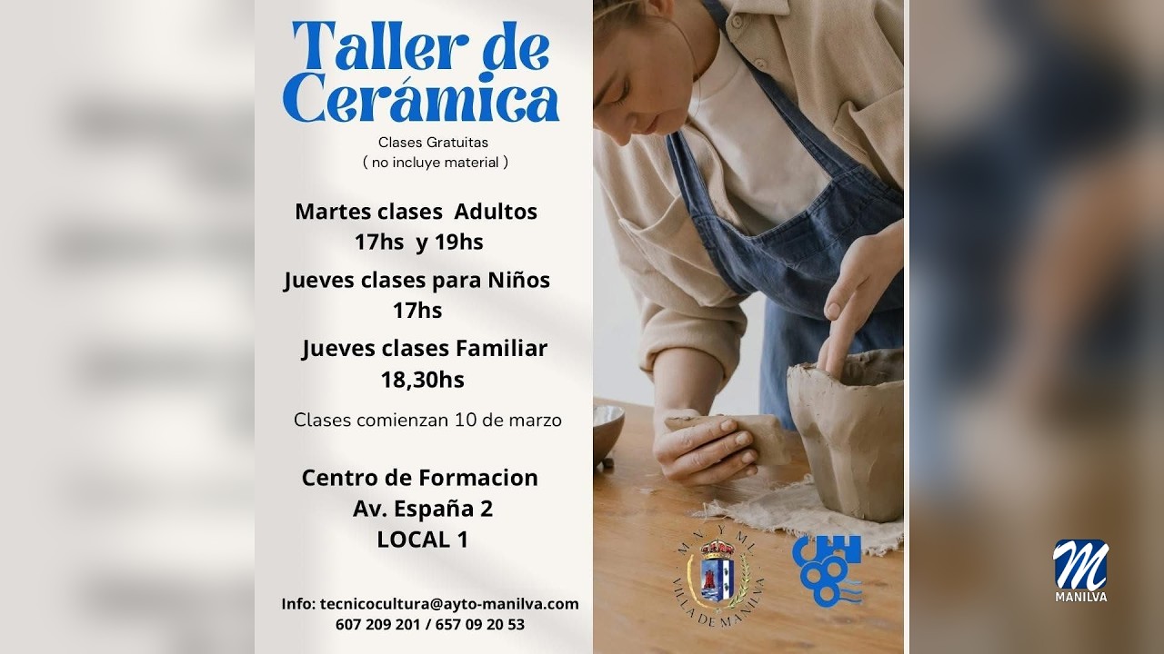 Hoy comienza el Taller de Cerámica impulsado por Cultura