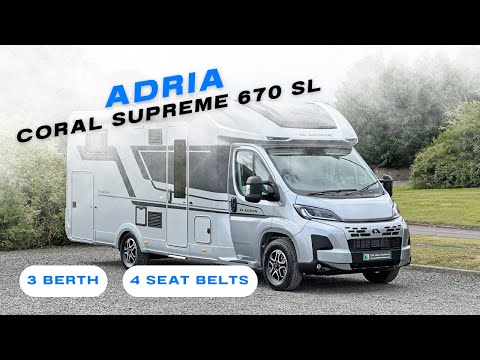 2025 Adria Coral Supreme 670 SL Walkthrough | NEW | 3 Berth • Auto • 140 BHP • 7.49m