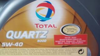 Total QUARTZ 9000 5W-40 4 л - відео 1