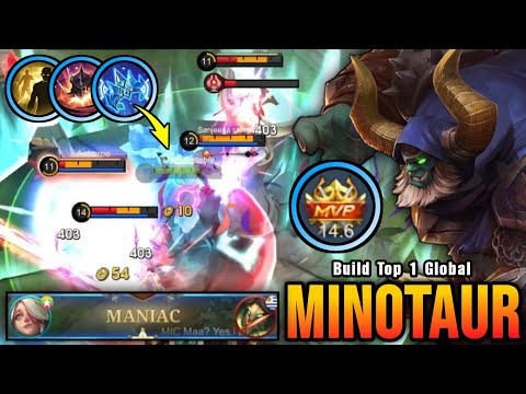 SUPER TANK!! Unkillable Minotaur MVP Plays!! - Build Top 1 Global Minotaur ~ MLBB
